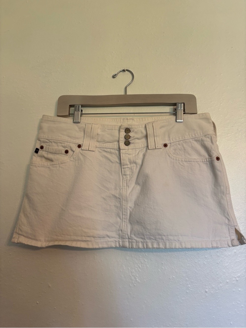 Abercrombie and Fitch White Denim Mini Skirt